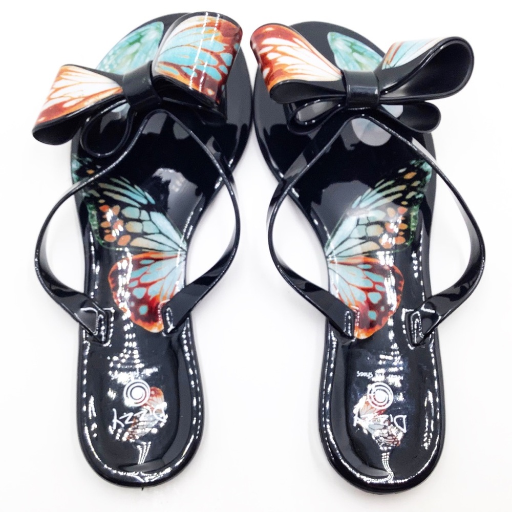 🆕{ Dizzy}Butterfly Pattern Jelly Slippers - Picture 3 of 7